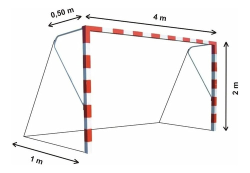 Imagen 2 de 6 de 1 Red Arco Futbol 4x2.m Trapezoidal 1.m Soga 2,3.mm Baby Uv