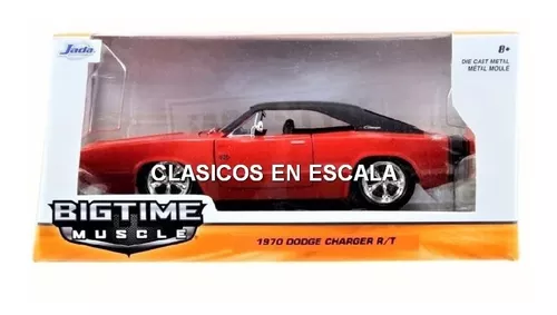 Coche Miniatura Dodge Clásico Americano Rojo Escala 1:24