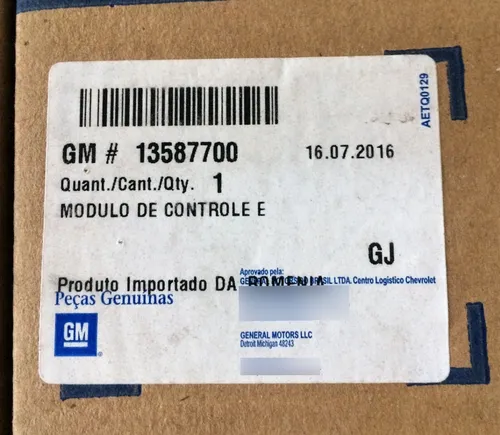 Módulo De Controle Gm 13587700 Novo Onix Spin Cobalt
