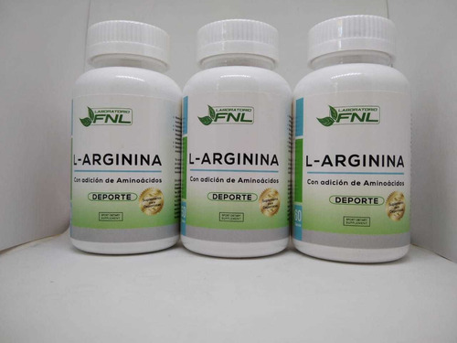 L-arginina 60 Cápsulas Pack 3 Frascos Crecimiento Muscular