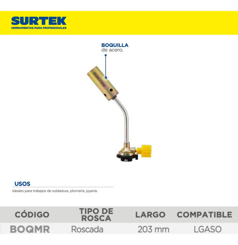 Boquilla Para Lata De Gas Tipo Mecha De 1/4 De Vuelta