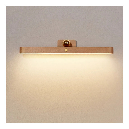 . Lámpara Led Moderna De Madera Con Espejo, Lámpara De
