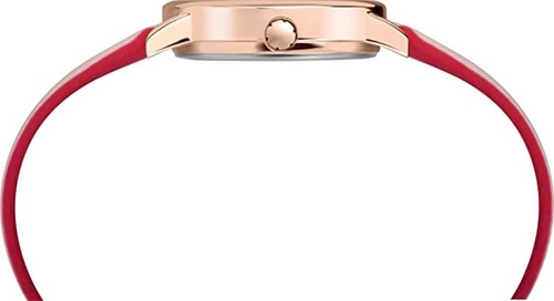Reloj Mujer Timex Correa De Piel Con Luz 30 Mm Tw2r628009j Correa Rosa Bisel Rosa dorado Fondo Blanco