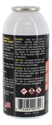 Aceite Tipo Ester Con Uv Detector De Fugas Y R134a 4oz