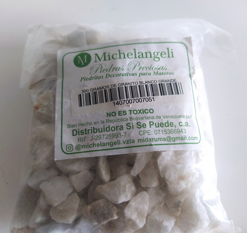 Piedras Decorativas Para Materos, Granito Blanco, 300gr, New