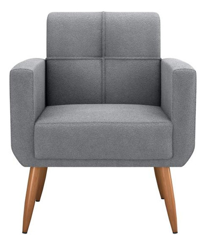Poltrona Cadeira Decorativa Escritório Havana Matrix Cinza