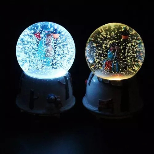 Bola De Cristal Musical En 3d Con Lámpara De 7 Colores Copo