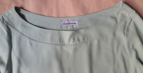 Blusa Lisa Casual Feminina Cor Azul - Simulassão