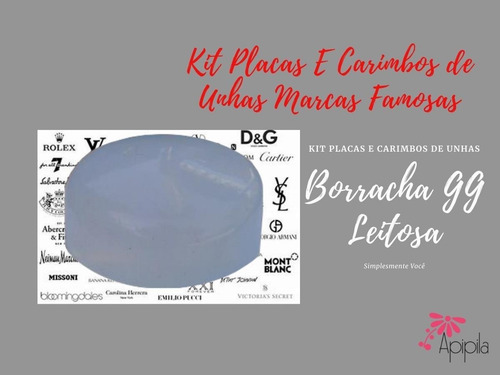 Imagem 6 de 8 de Kit Placas Carimbos Unhas Marcas Famosas Apipila A28