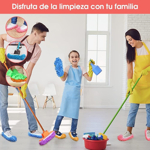 10 Pantuflas Lavables Para Mopa De Polvo