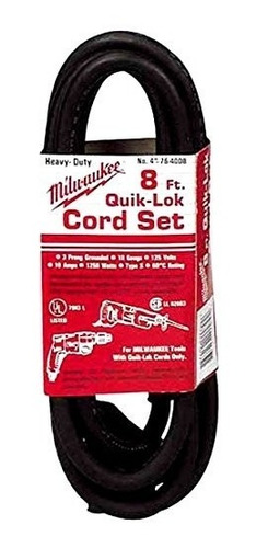 Milwaukee 48-76-4008 Quik-lok 8-foot 3 Wire Cable Conectado 