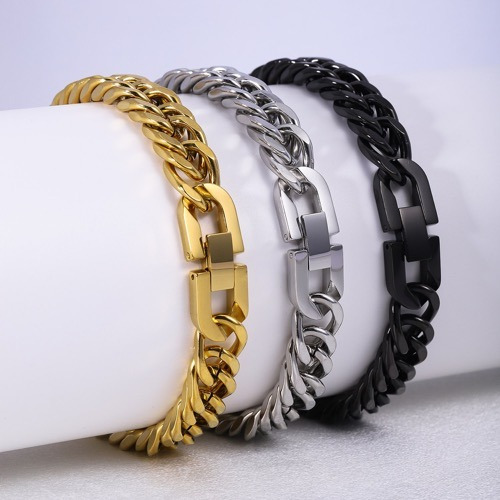 Pulsera Cubana Cadena De Hiphop Acero Inoxidable Para Hombre
