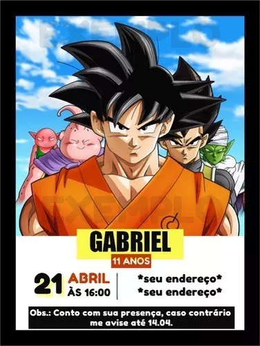 Convite Animado Dragon Ball Z