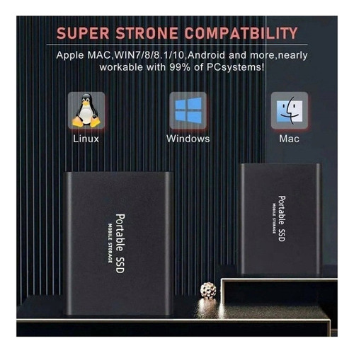 Disco rígido externo M.2 Ssd 8tb Type2 de ultra-alta velocidade, cor azul