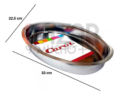 Legumbrera Oval Profunda Carol Acero Inoxidable 33x22,5 Cm