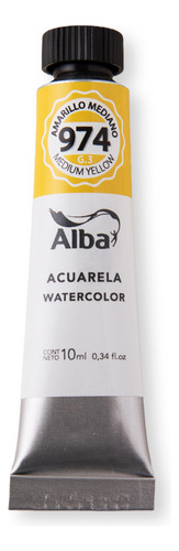 Acuarela Profesional Alba 10ml X Unidad Amarillo Mediano - 974