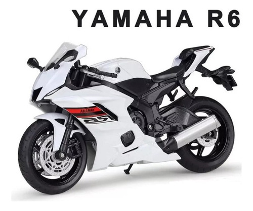 Yamaha R6 1:12 Miniatura Metal Moto Con Soporte De Pie