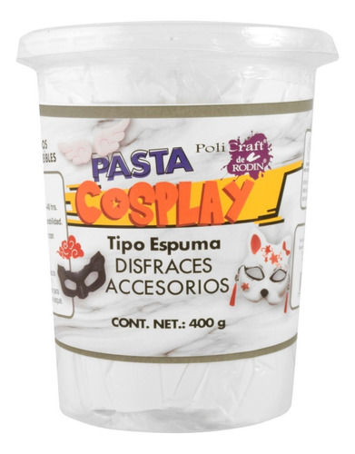 Pasta Moldeable Cosplay Policraft Tipo Espuma Disfraces 400g Color Blanco