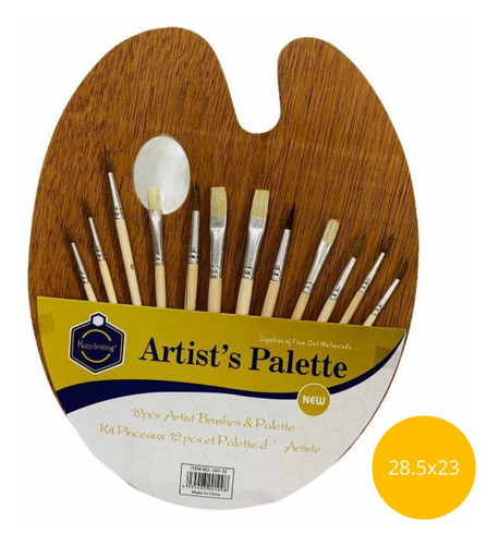Kit De Oleos Acrilicos Paleta Pintor Pinceles