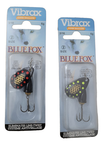 Cucharas Blue Fox Vibrax Modelo Super Shallow #2 6 Gr Plateado