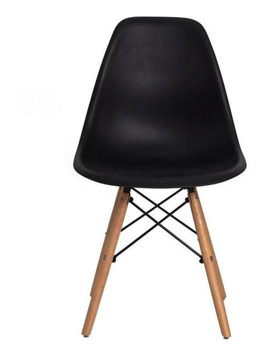 Cadeira De Jantar Charles Eames Eiffel Base Madeira Estrutura da cadeira Preto