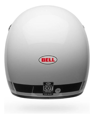 Casco Moto Bell Moto-3 Integral Sin Visor Fibra De Vidrio Blanco Classic Gloss White Xl
