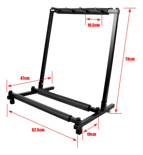 Soporte Para Guitarra Kuyal Iron, Estante Multiguitarra Negr