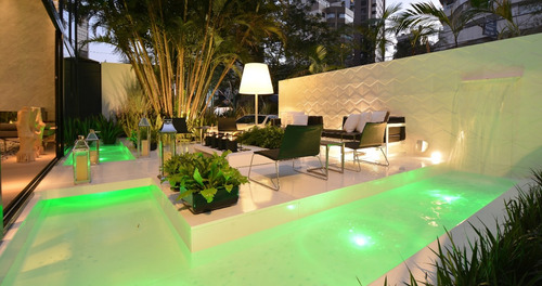 Kit Led Piscina C/ Mod Luxpool + 3 Leds Rgb 9w Inox + Fonte