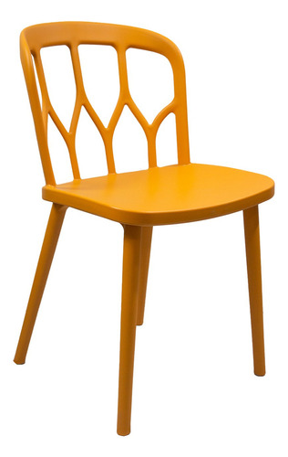 Silla Minimalista Roma Moderna Comedor Hogar Apilable Estructura De La Silla Naranja Claro Asiento Naranja Claro