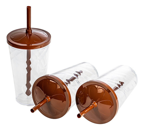 Kit 15 Copos Twister 500ml - Marrom Festas E Decoração