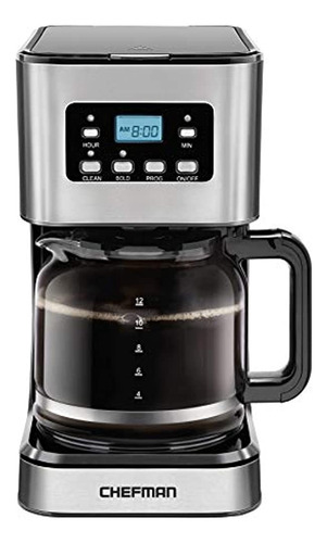 Cafetera Digital Programable  Marca Chefman Color Plateada