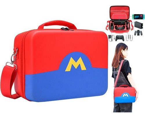 Maleta Viajera Protector Rigido Para Nintendo Switch Mario  