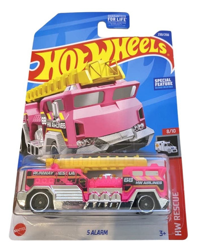 Hot Wheels  - 5 Alarmas, Camión De Bomberos Rosa - Hw Resc.