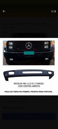 Espoiler Do Mercedes Benz  Cara Preta C 2 Farol Fibramaty