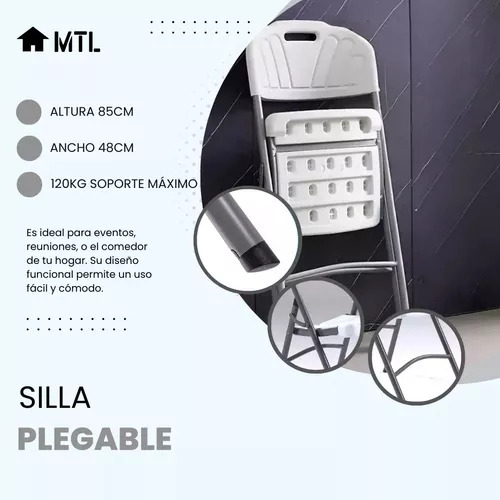 Mesa Mtl Plegable Rectangular 180 Cm Con 4 Sillas Plegables Para Interior Exterior Camping Eventos Jardin Patio Terrazas Diseño Resistente Portátil Facil De Guardar