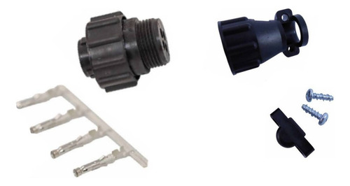 Conector Circular Cpc 4 Vias Femea Ete7566/04 + Capa/prensa