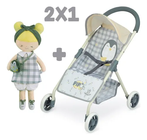 Silla De Cuevas Set 2 En 1 Coche + Muñeca Pipo Niños Juguete