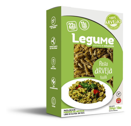 Pastas Fusilli De Legumbres Gluten Free Legume 284 G