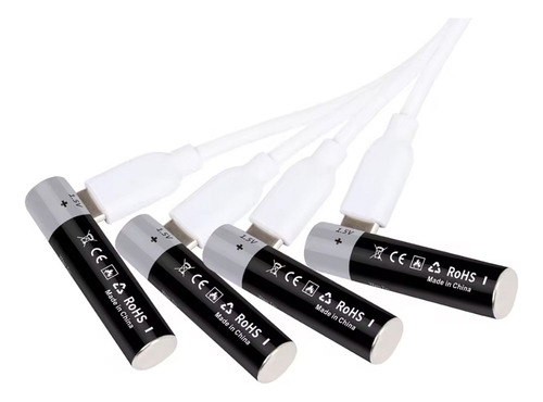 Pack 4 Pilas Triple Aaa 1100mwh 1.5v Recargable Usb Tipo C