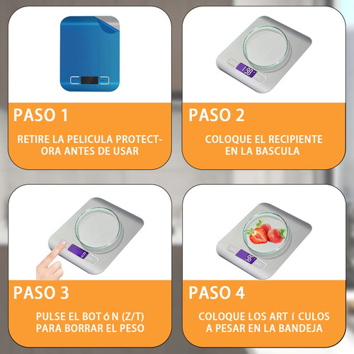 X 5kg Báscula De Cocina Digital Recargable Por Usb
