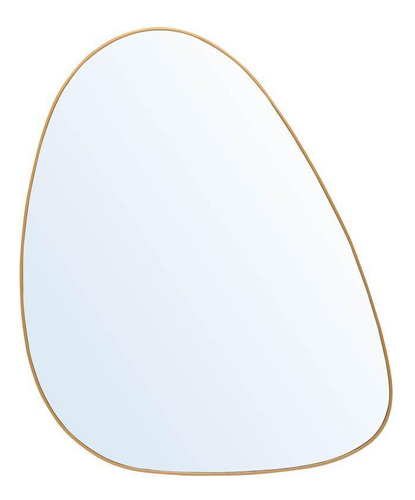 Espelho Lyor Orgânico Com Borda De Metal Dourado 25,5cm X 35