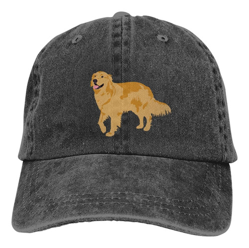 Gorra Béisbol Golden Retriever Algodón Negro Perro Denim Hat