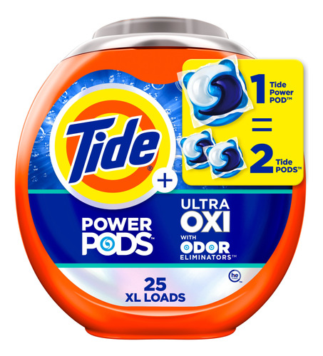 Detergente En Cápsulas Tide Pods Ultra Oxi, 25 Power Pods
