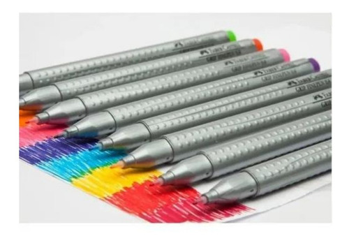 10 Plumones Rotuladores Punto Extrafino 0.4mm Faber Castell