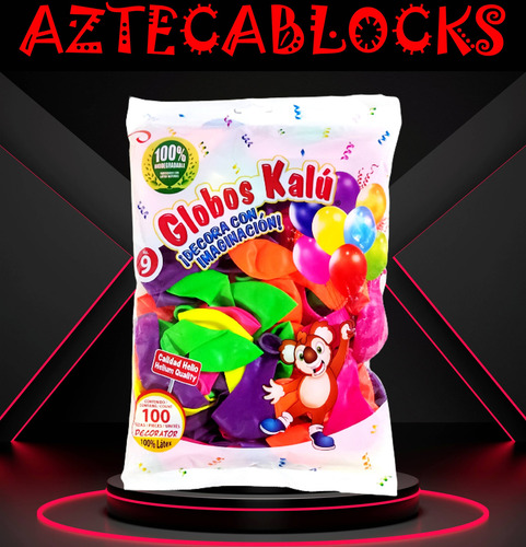 Globos Latex Neón 100 Pz #9 Biodegradables Brillan Luz Negra