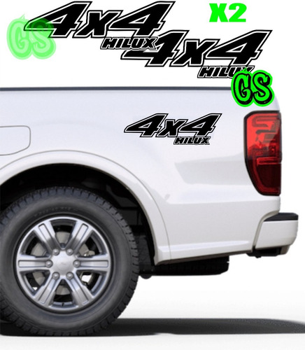 Vinilo Adhesivo Logo 4x4 Toyota Hilux Pick Up 2 Unds