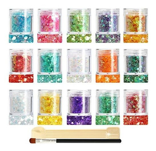 Cuerpo Brillos Corporales Glitter Supgift 15 Colors 280g Hol