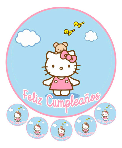 Lamina Comestible Hello Kitty- 20 Cm Y Chicas -azucar
