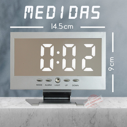 Reloj Despertador Digital Espejo Led Usb Alarma 12036