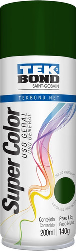 Aerosol Pintura Verde Oscuro Secado Rapid 200ml Tekbond Caba